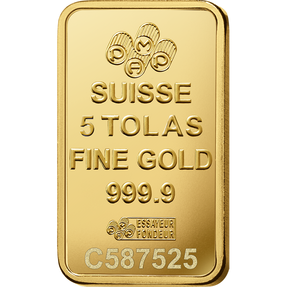 PAMP 5 Tolas Gold Bar Lady Fortuna™ Gold Minted Bar - 5 Tolas
