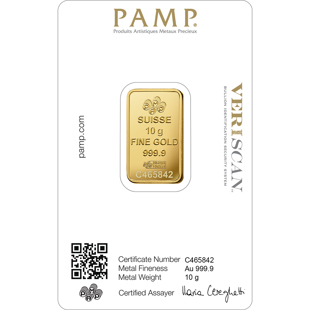 PAMP سبيكة ذهب 10 جرام ليدي فورتونا™ سبيكة ذهب سك - 10 جرام