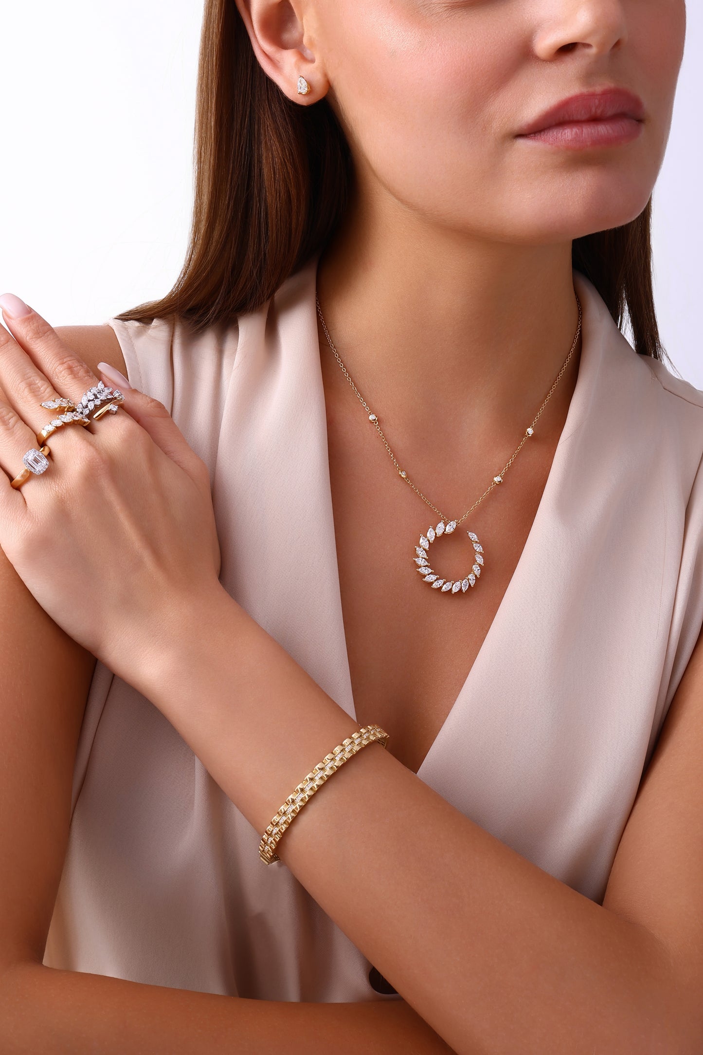 Teardrop Diamond Stud Earrings