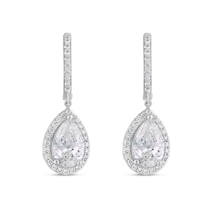 Teardrop Halo Dangle Earrings