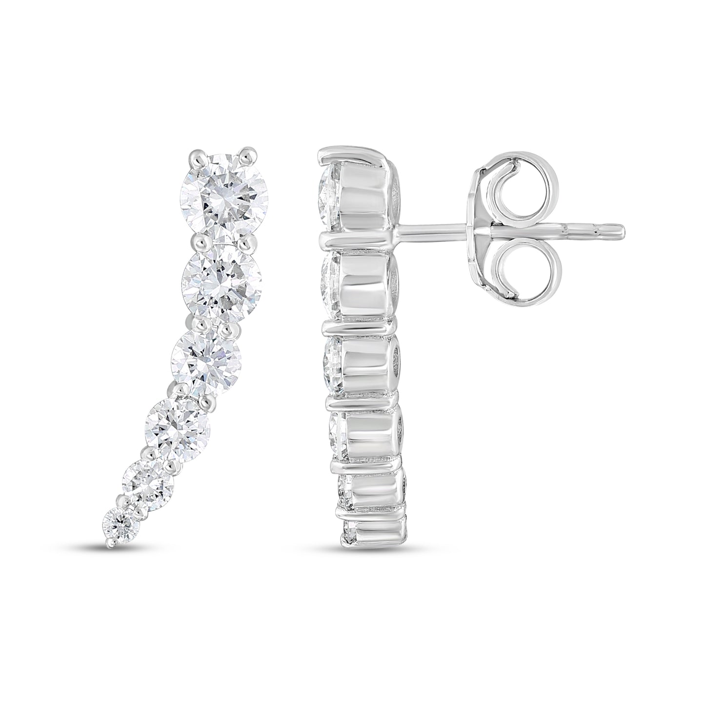 Ascending Diamond Line Earrings