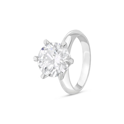 خاتم ألماس دائري لامع مرصع بهالة من الألماس