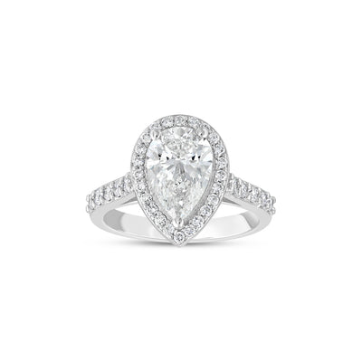 Teardrop Halo Diamond Ring