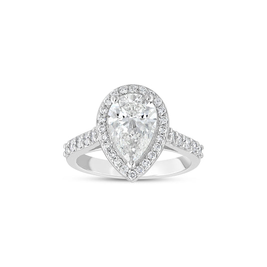 Teardrop Halo Diamond Ring