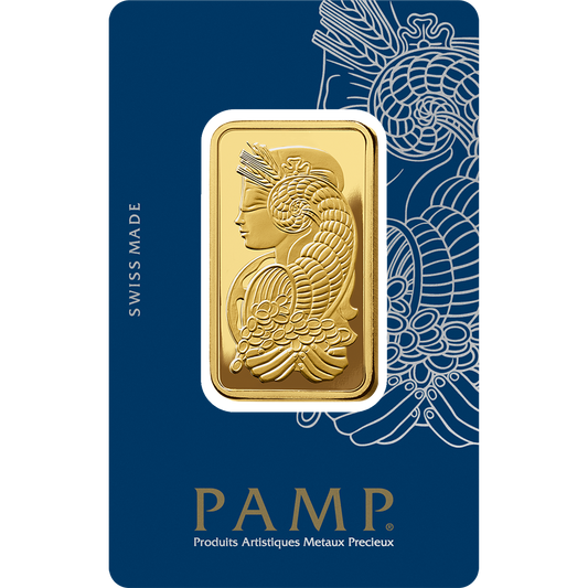 PAMP 50 Grams Gold Bar Lady Fortuna™ Gold Minted Bar -50g