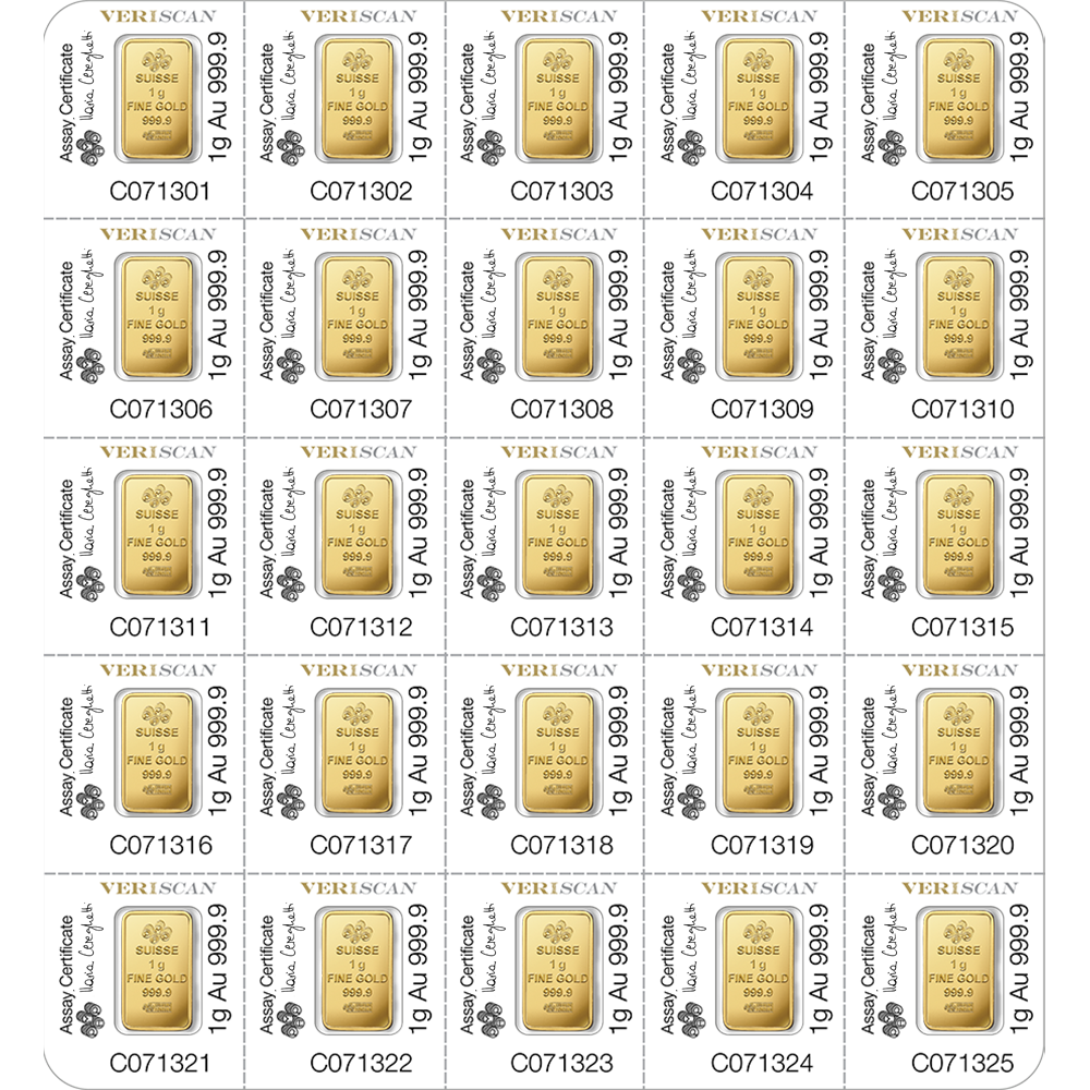 PAMP MULTIGRAM+25 Grams Gold Bar Lady Fortuna™ Gold Minted Bar - MULTIGRAM+25