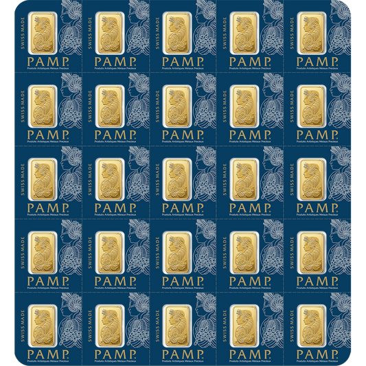 PAMP MULTIGRAM+25 Grams Gold Bar Lady Fortuna™ Gold Minted Bar - MULTIGRAM+25