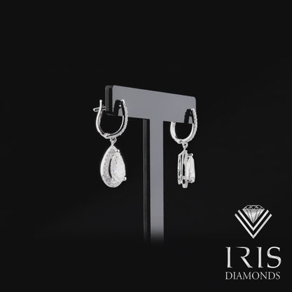 Teardrop Halo Dangle Earrings