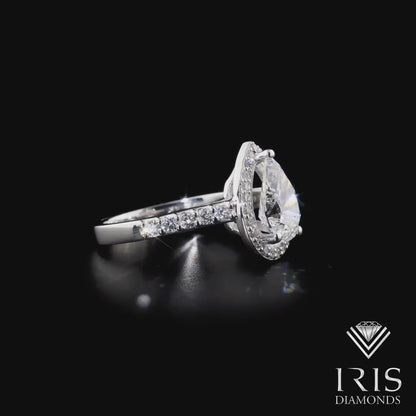 Teardrop Halo Diamond Ring