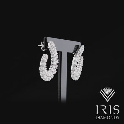 Pavé Diamond Hoop Earrings