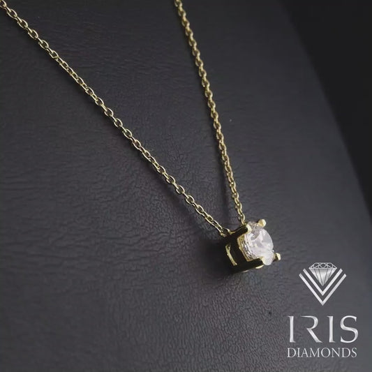 Solitaire Diamond Pendant Necklace
